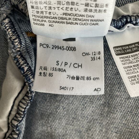 Levi's Premium Original Trucker Jacket Jean Denim Blue Long Sleeve Button Down S - Picture 9 of 9